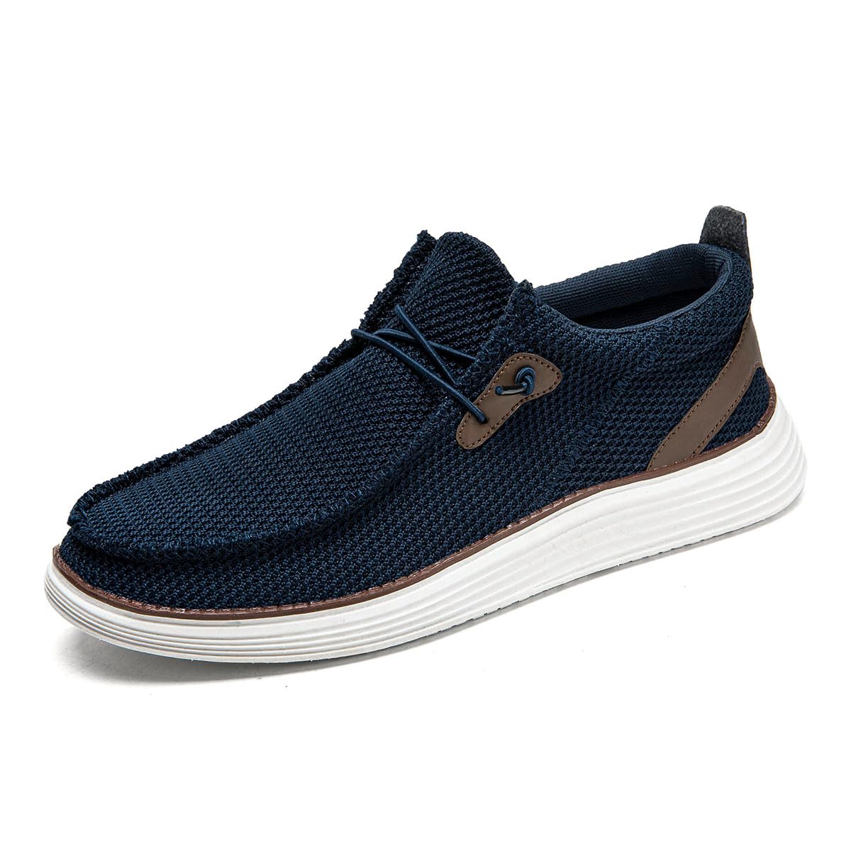 DLWKIPV Mens Loafers Slip On Sneakers Boat Walking Fashion Shoes Classcial Comfortable Stylish Lightweight Casual Shoes for Men Non-Slip Durable Home Driving Shoes Dark Blue US 12