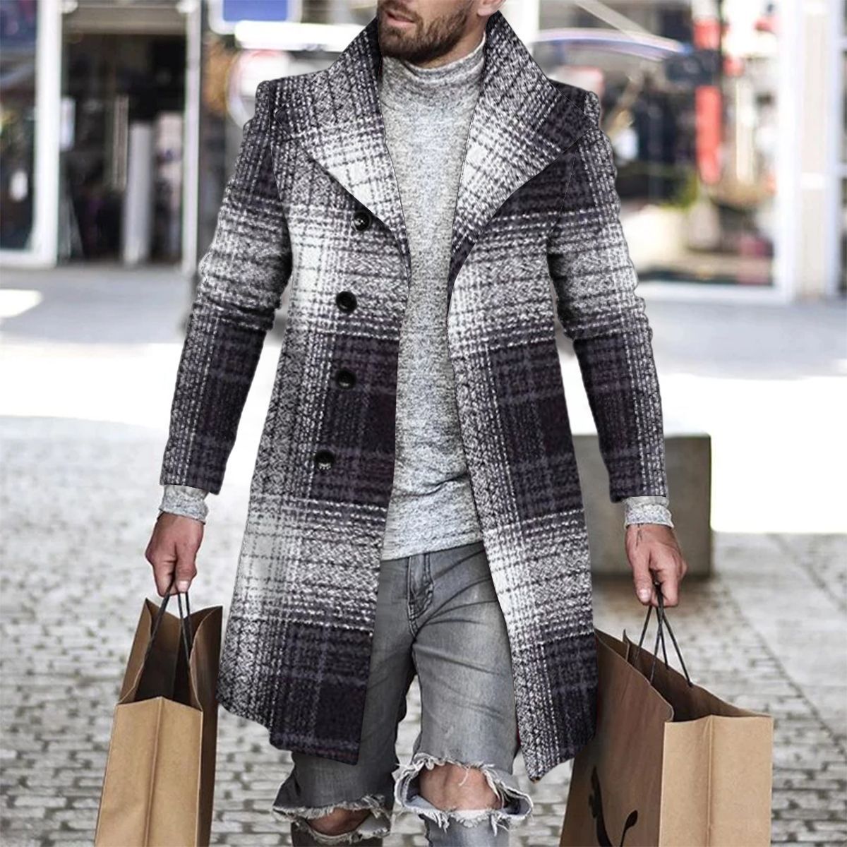 3D Printed Men's Woolen Lapel Jacket