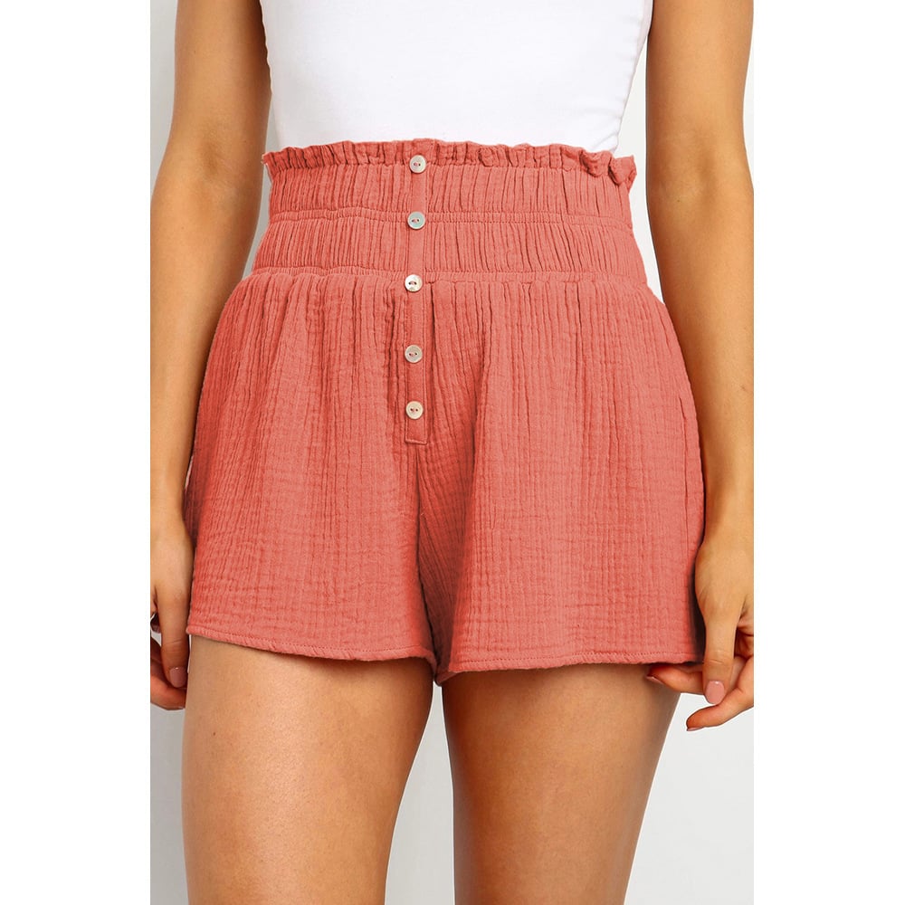 High-Waisted Solid Color Casual Straight-Leg Pants
