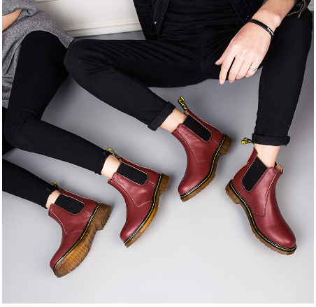 Autumn Style Thick-Heeled Cowhide Martin Boots for Women Karis Fashions