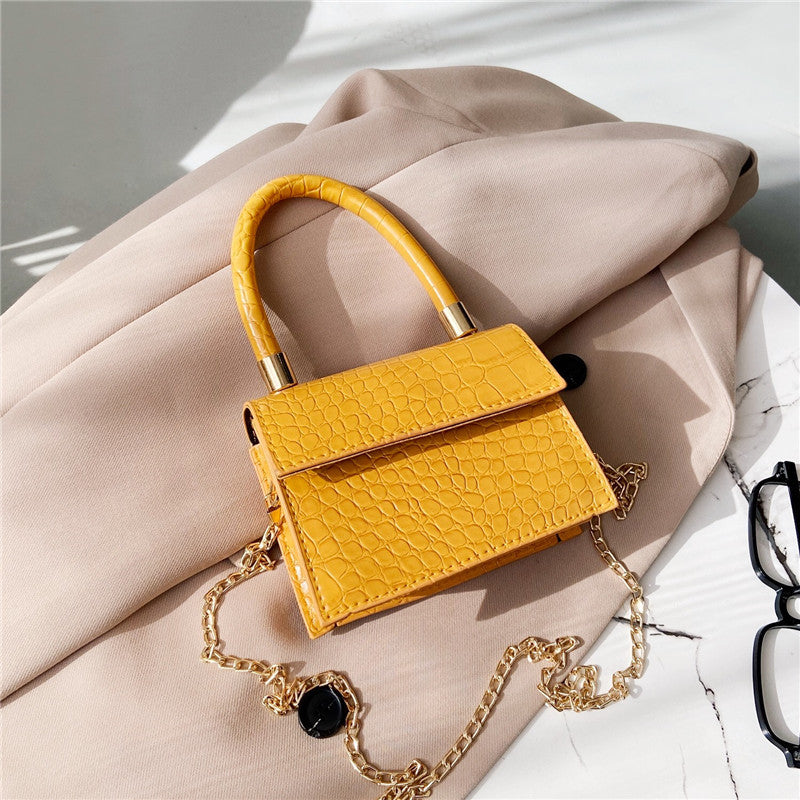 Ladies Small Square PU Chain Crossbody Bag