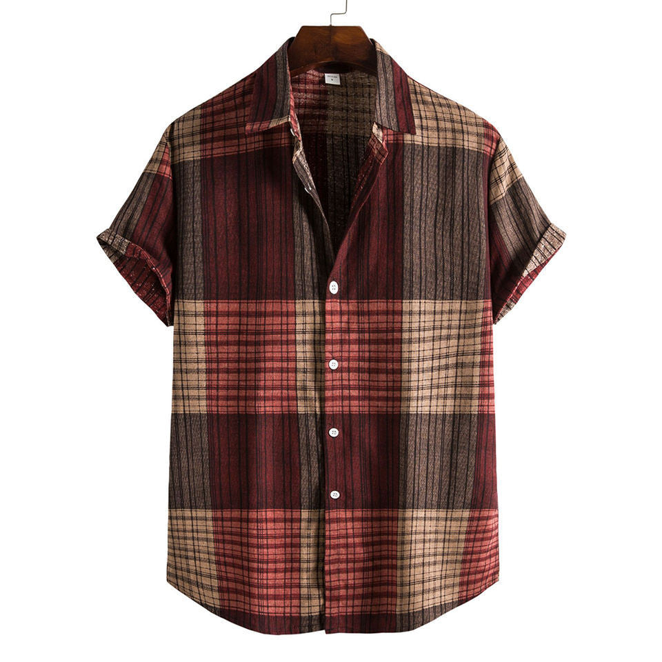 2023 Men's Fashion 3D Printed Short Sleeve Shirt