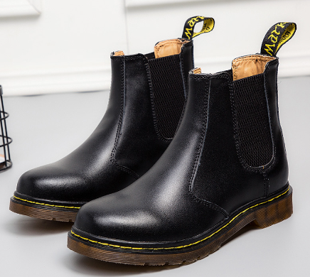 Autumn Style Thick-Heeled Cowhide Martin Boots for Women Karis Fashions