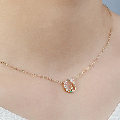 Cute Minimalist Star Moon Opal 925 Silver Gold Necklace