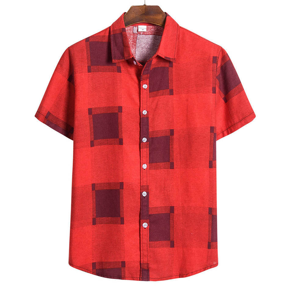 2023 Men's Fashion 3D Printed Short Sleeve Shirt