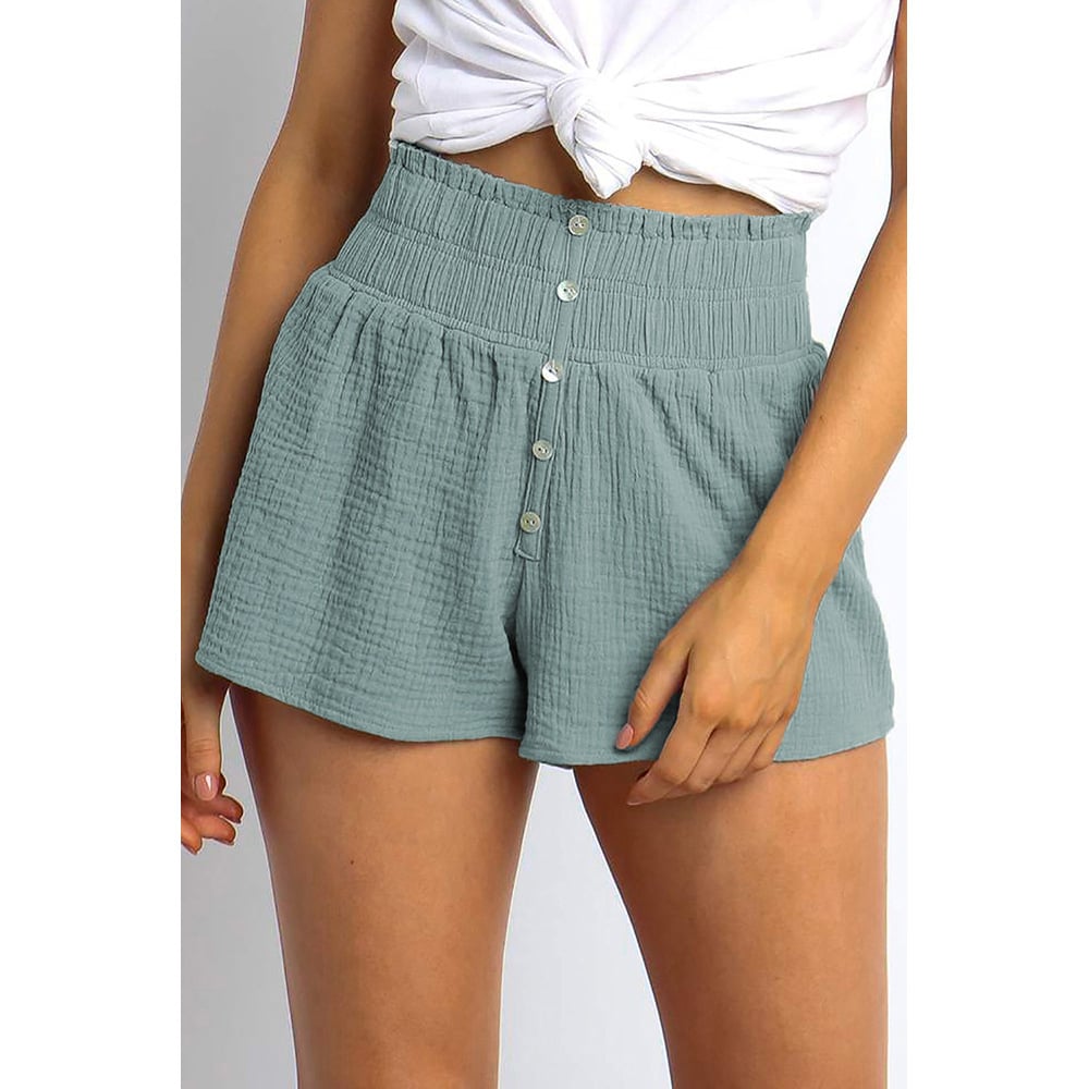 High-Waisted Solid Color Casual Straight-Leg Pants