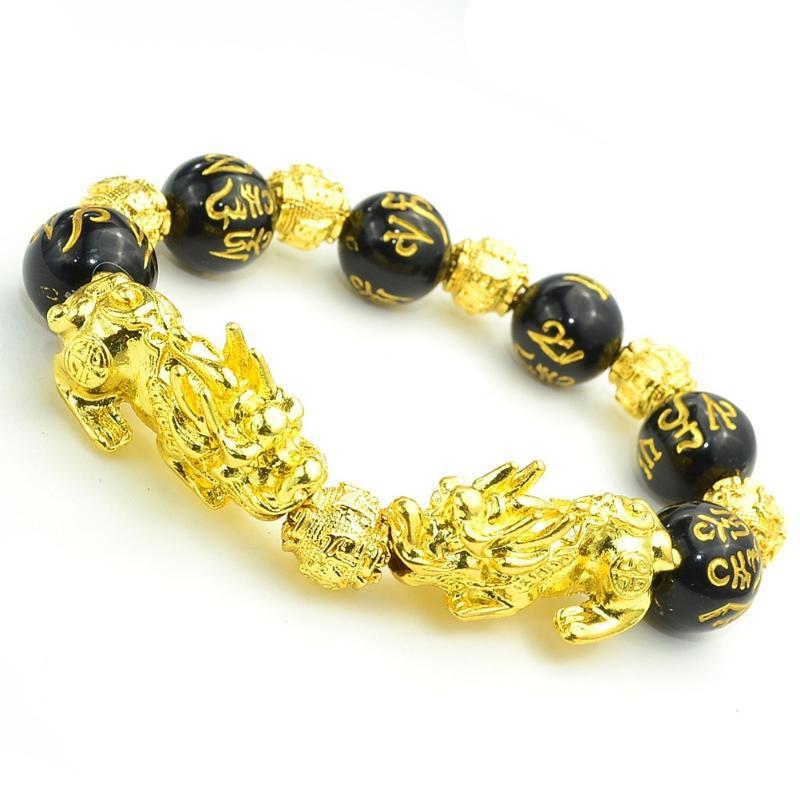 Obsidian Buddha Bead Bracelet for Wealth and Strength Karis Fashions