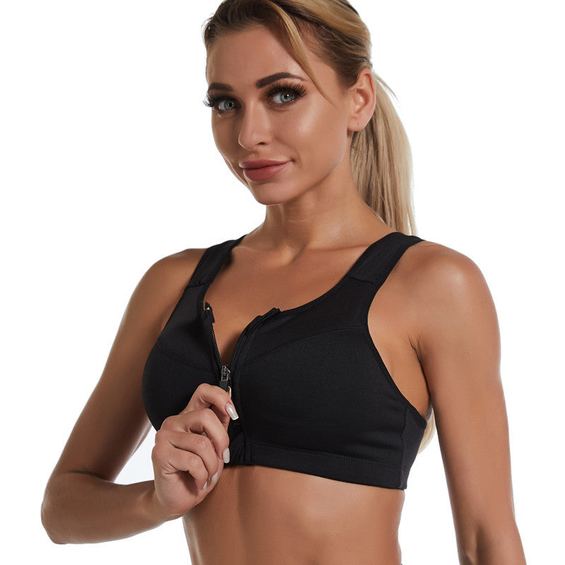 Women's Zip-Up Sports Bra for Running and Yoga Karis Fashions