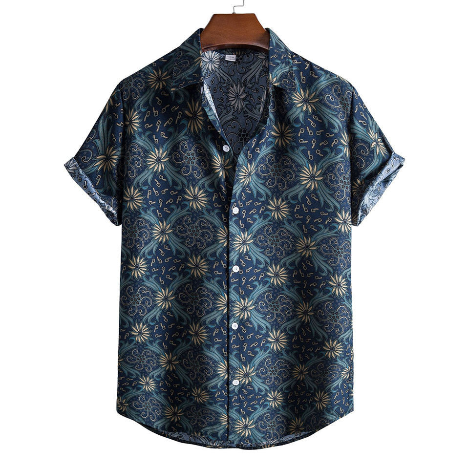 2023 Men's Fashion 3D Printed Short Sleeve Shirt