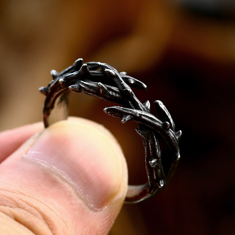Minimalist Stainless Steel Branch Ring Design