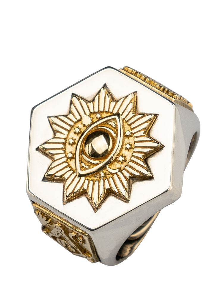 Retro Thai Silver Devil's Eye Ring for Men Karis Fashions