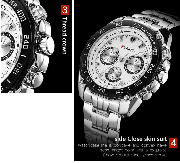 Men's Stainless Steel Watch with Three Eyes Karis Fashions
