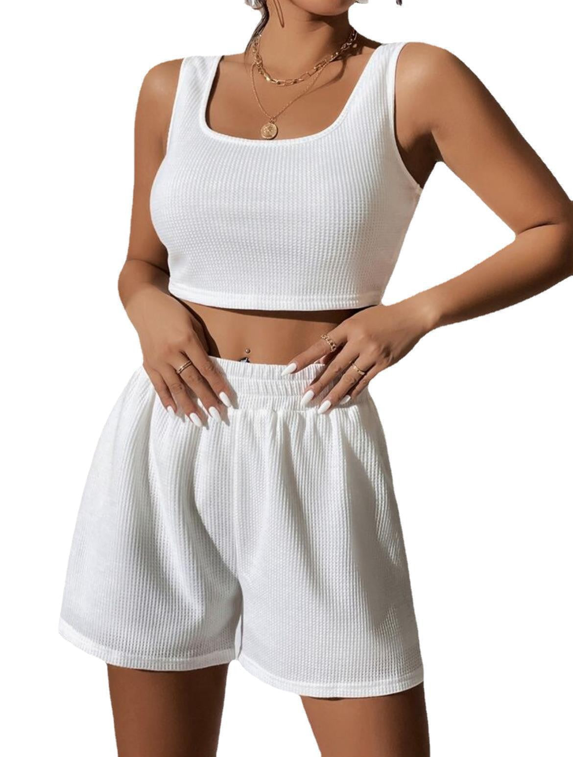 2023 Summer Women's Casual Knitted Sleeveless Outfit
