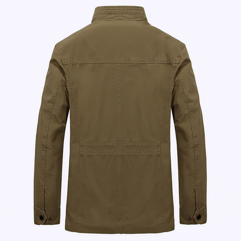 Men's Casual Mid-Length Cotton Jacket for Spring/Fall Karis Fashions