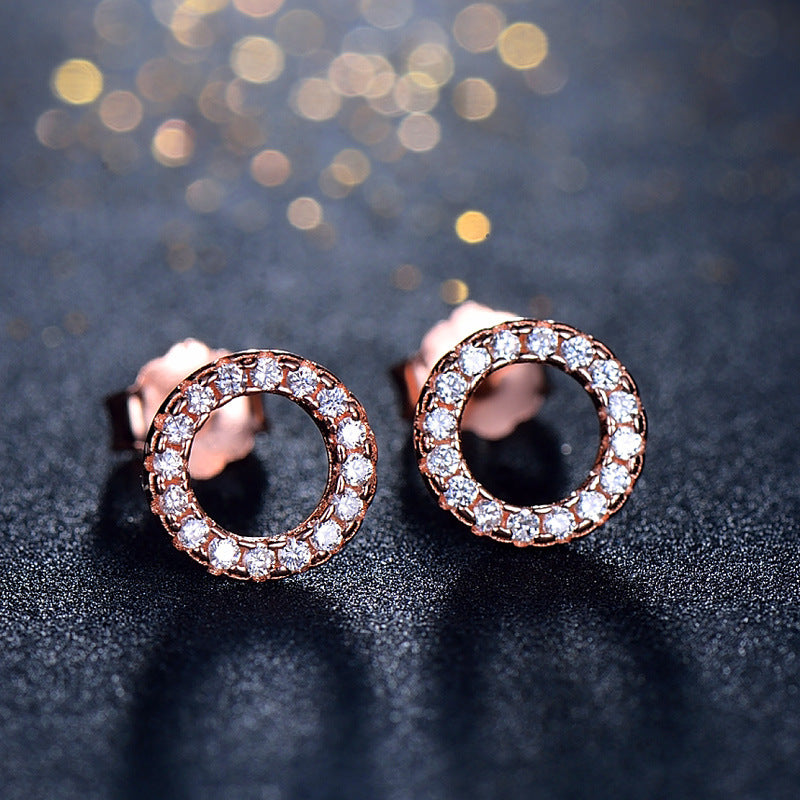 Minimalist S925 Silver Rose Gold Stud Earrings