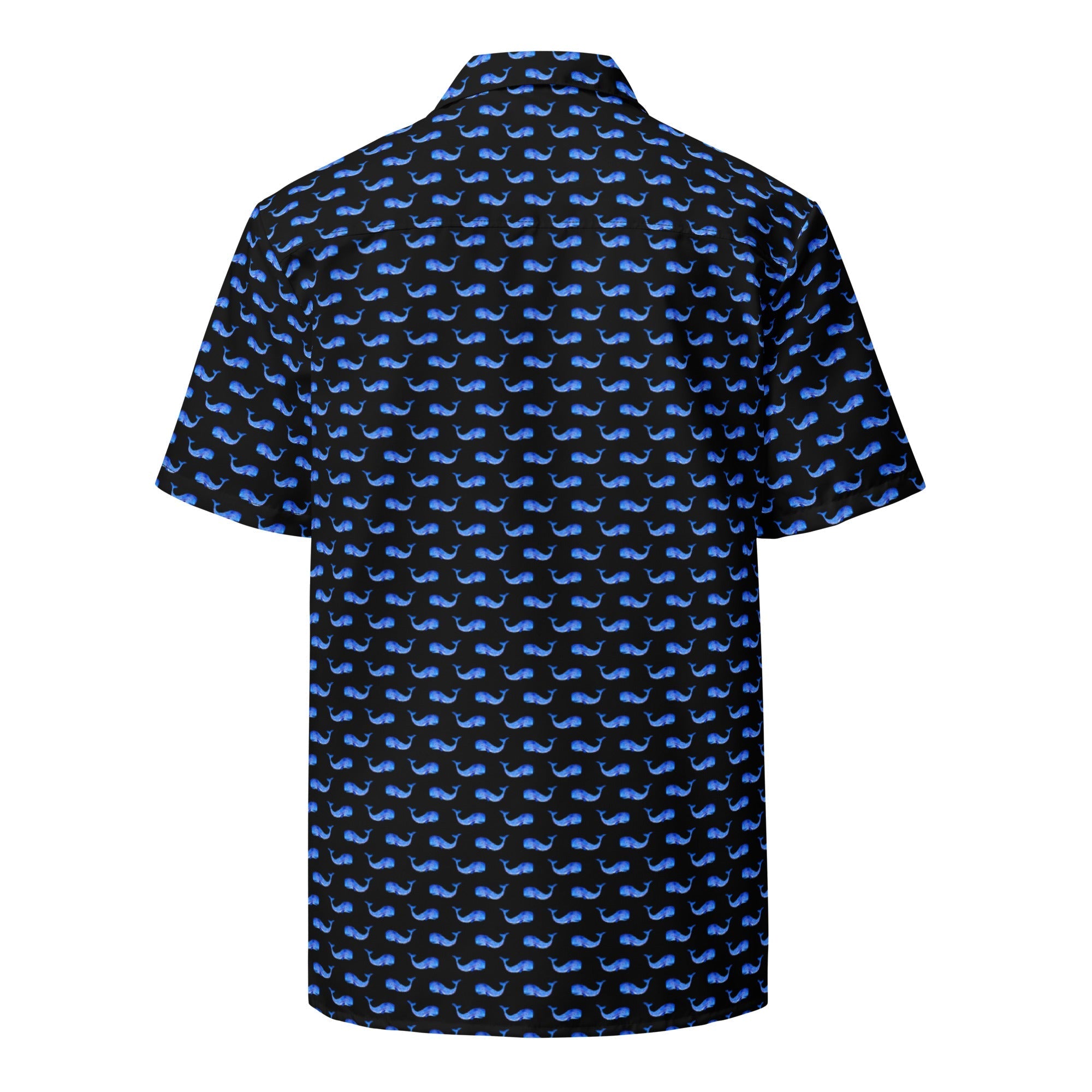 Midnight Whale Party Button Down Hawaiian Shirt - Coastal Summer 2024 Collection Karis Fashions