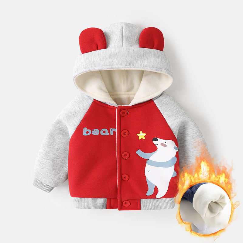 Baby Fleece Hooded Jacket for Boys and Girls Winter Karis Fashions
