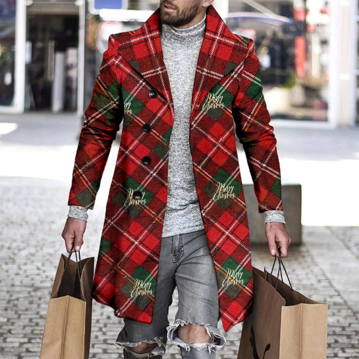 3D Printed Men's Woolen Lapel Jacket