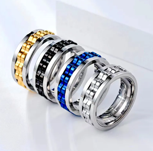 Titanium Spinner Fidget Ring for Men Karis Fashions