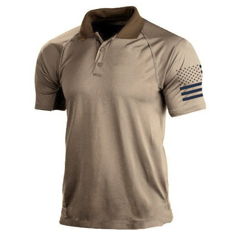 Men's Outdoor 3D Digital Polo Shirt with US Flag