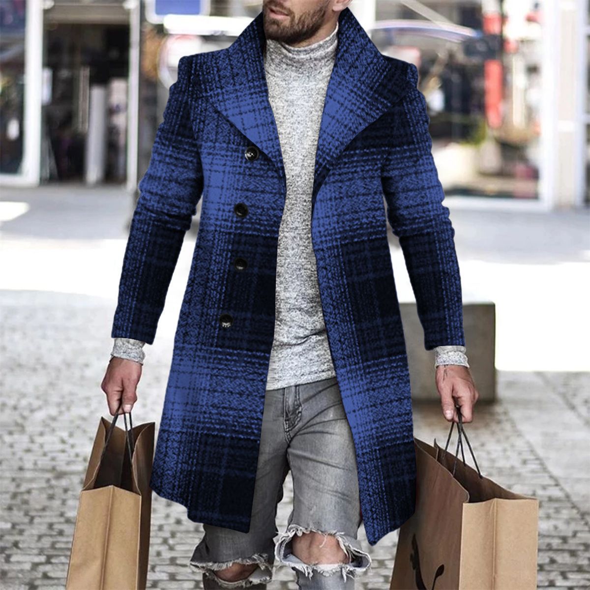3D Printed Men's Woolen Lapel Jacket