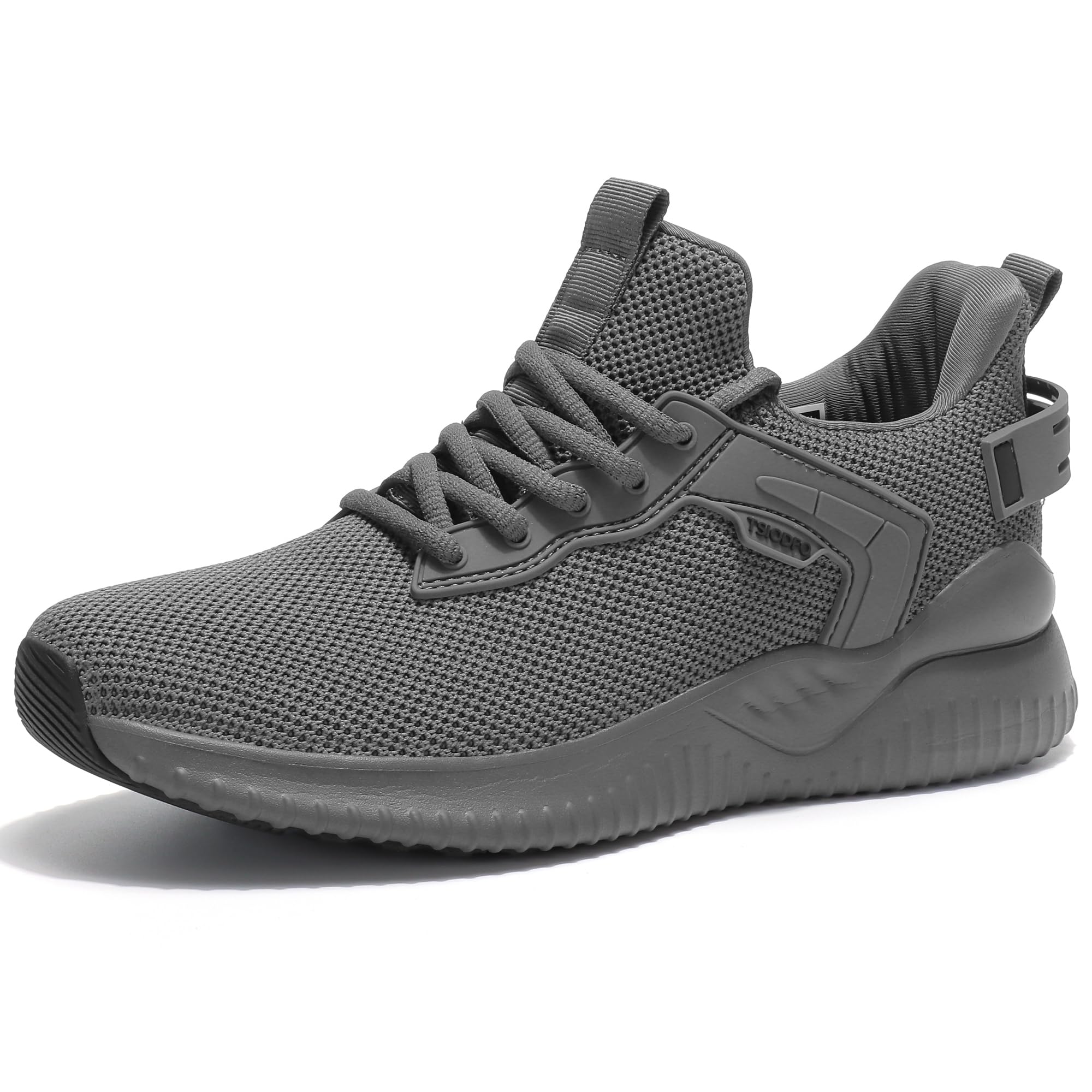 TSIODFO Slip on Sneakers for Men Running Walking Shoes Comfort Gym Workout Athletic Tennis Shoe Dark Grey Size 11