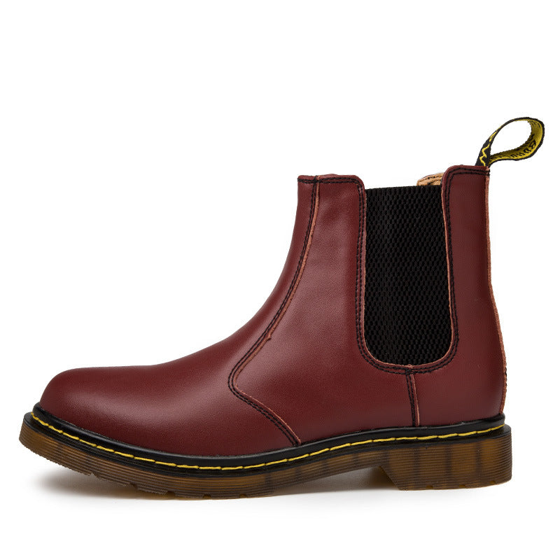 Autumn Style Thick-Heeled Cowhide Martin Boots for Women Karis Fashions