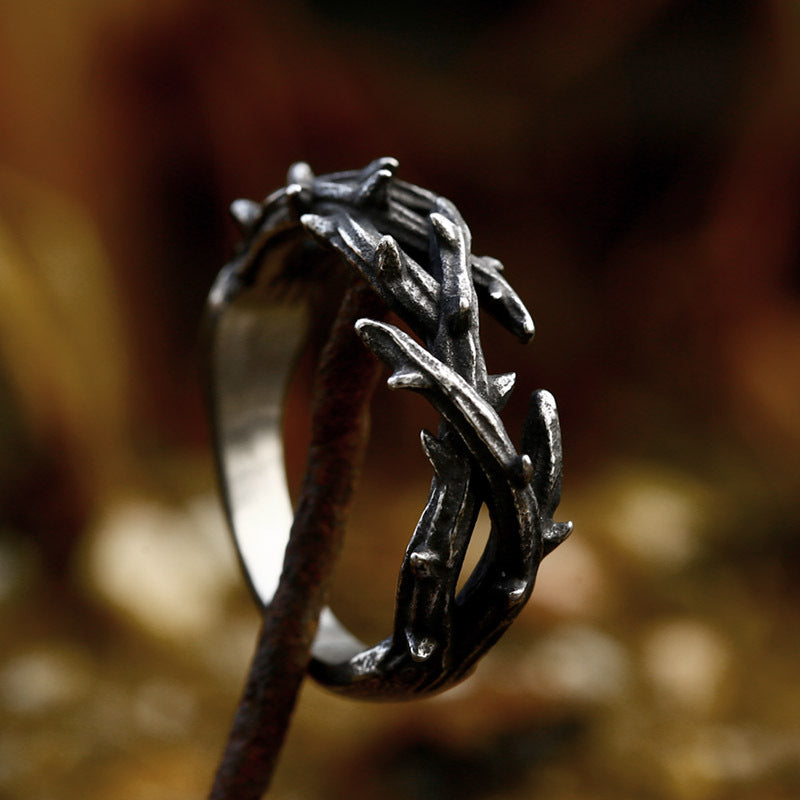 Minimalist Stainless Steel Branch Ring Design