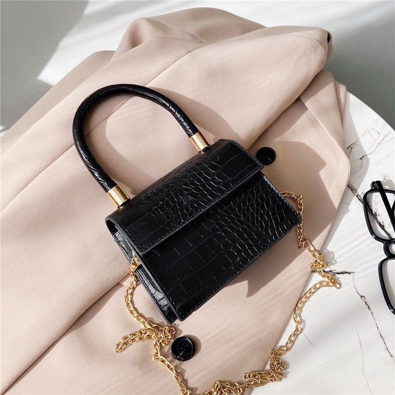 Ladies Small Square PU Chain Crossbody Bag