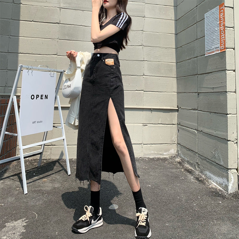 High-Waisted A-Line Mid-Length Skirt for Women